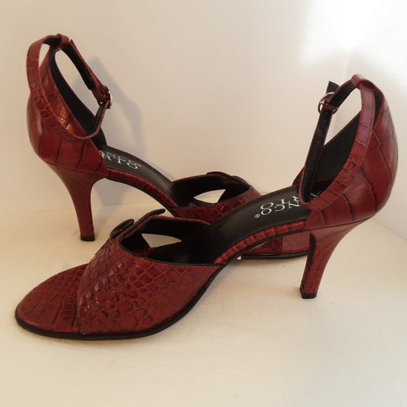 Franco Sarto Red Leather Heels | Sandals | New! 8 - Picture 3 of 14